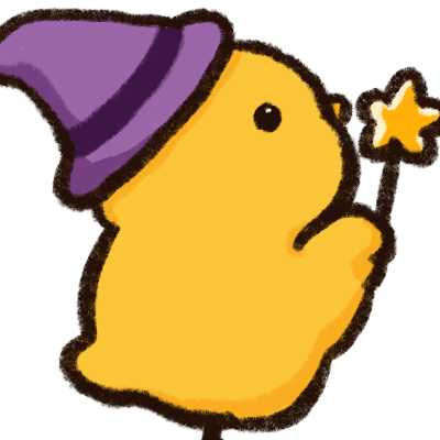 ハロウィンの帽子をかぶった黄色い小鳥