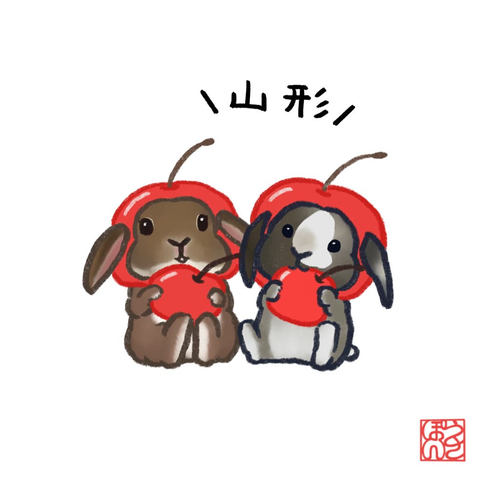 山形のご当地うさぎを描いたイラスト